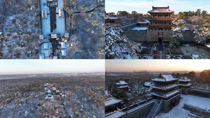 沈阳东陵北陵公园雪景4K素材