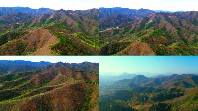 航拍秋天的崇山峻岭