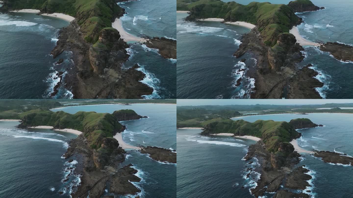 龙目岛海滩鸟瞰图视频素材海岛岛海