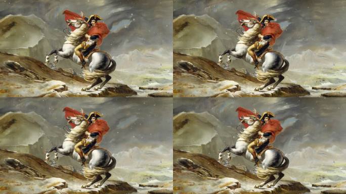 跨越阿尔卑斯山的拿破仑无缝循环视频