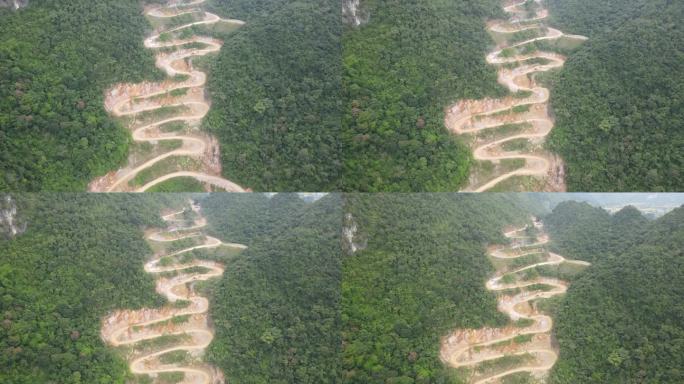 越南曹邦热带山脉向上攀登时15层的Arial视图