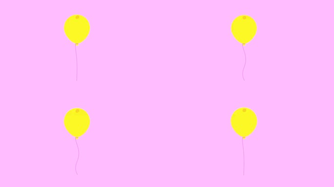彩色气球在白色背景上飞行动画。多色组，红色，绿色，粉红色，紫色气球。五彩缤纷的气球飘了起来。聚会，生