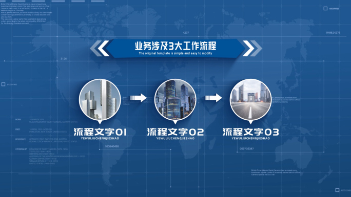 【三流程】蓝色商务3大流程图文介绍