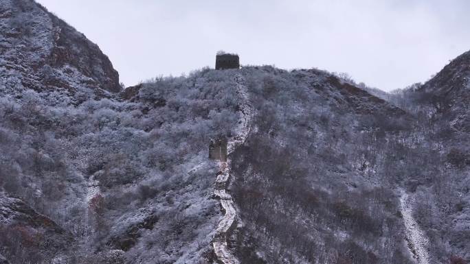 河北唐山迁西青山关长城雪景