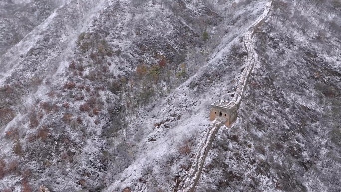 河北唐山迁西青山关长城雪景