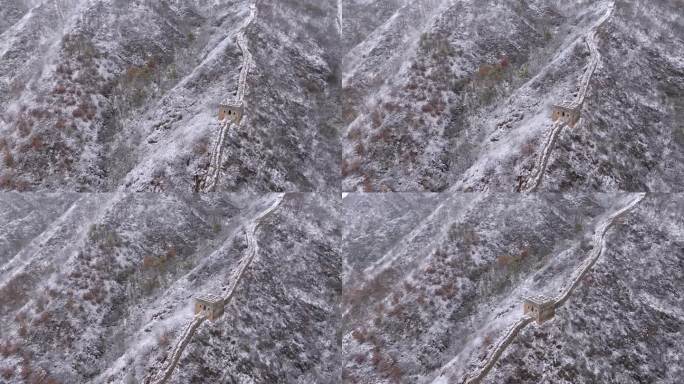 河北唐山迁西青山关长城雪景