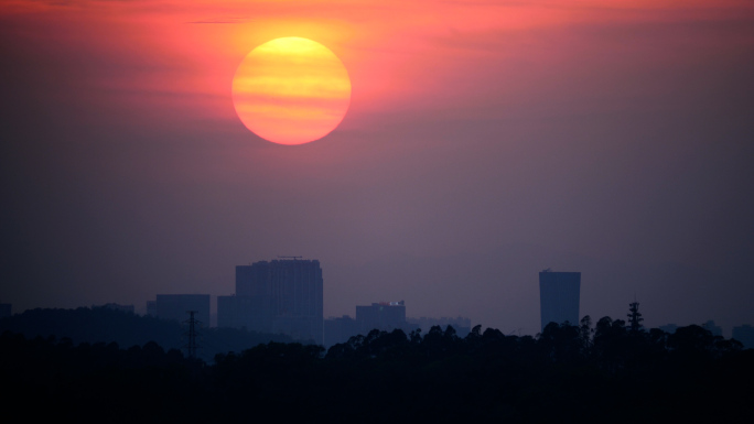 太阳落山 夕阳西下4k延时