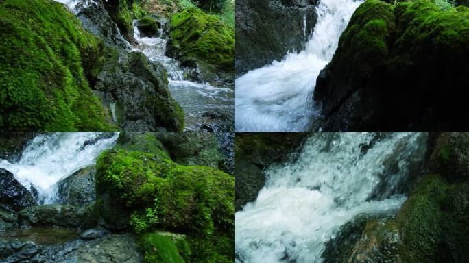 河流小溪 升格 慢镜头 水流 浪花大自然