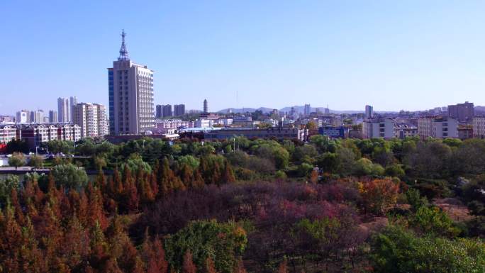 沂水城市航拍秋景