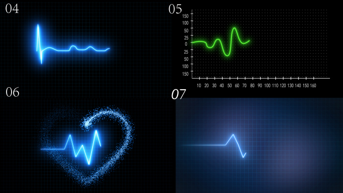 10款心电图（4K通道）AE模板