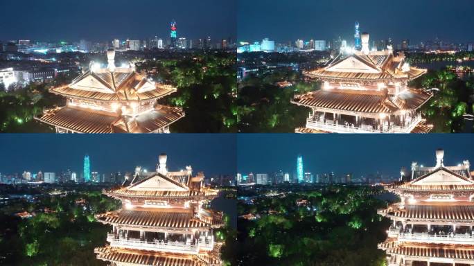 超然楼大明湖夜景航拍4