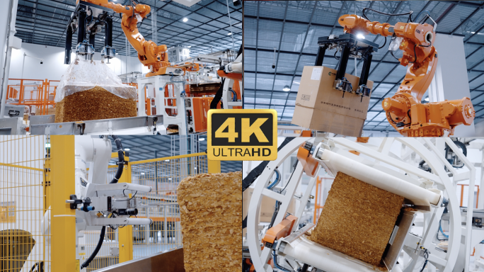 「4K原创」智能机器人数智工厂制造业