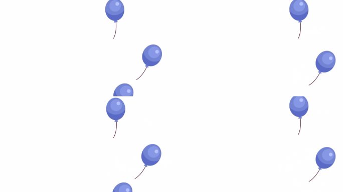 飞起来的蓝色气球右边2D物体动画