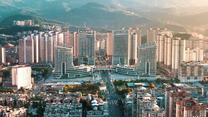 贵州凯里城市发展城市建筑城市全景