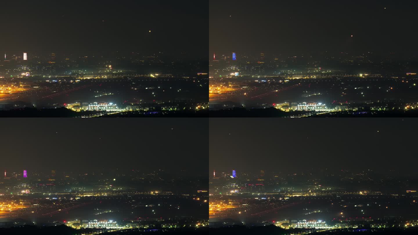 【延时4K】花都白云机场繁忙飞机起降夜景