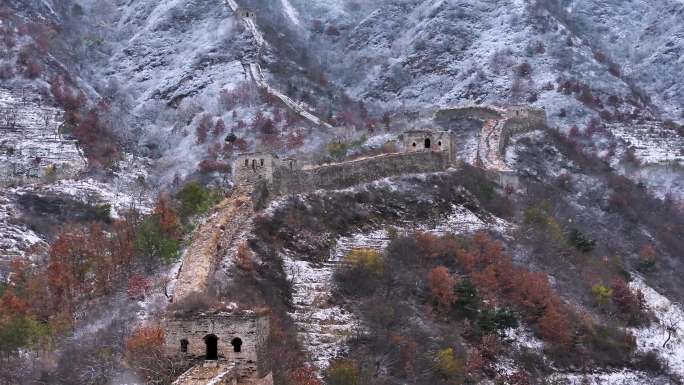 河北唐山迁西青山关长城雪景