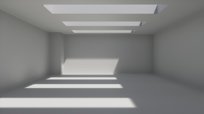 白色建筑空间3D渲染