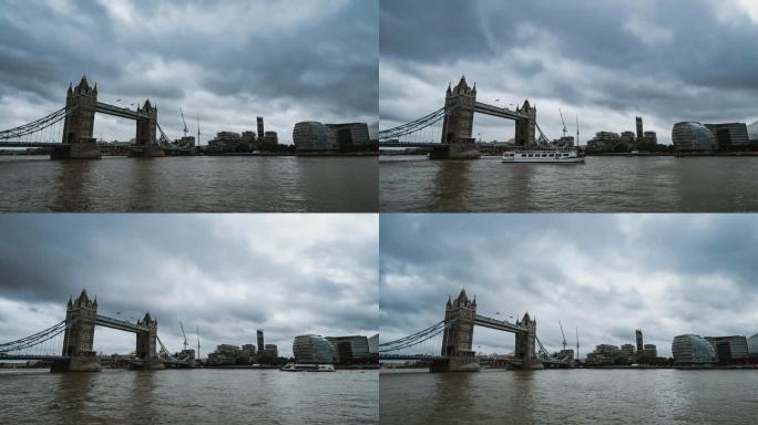 伦敦阴天的泰晤士河