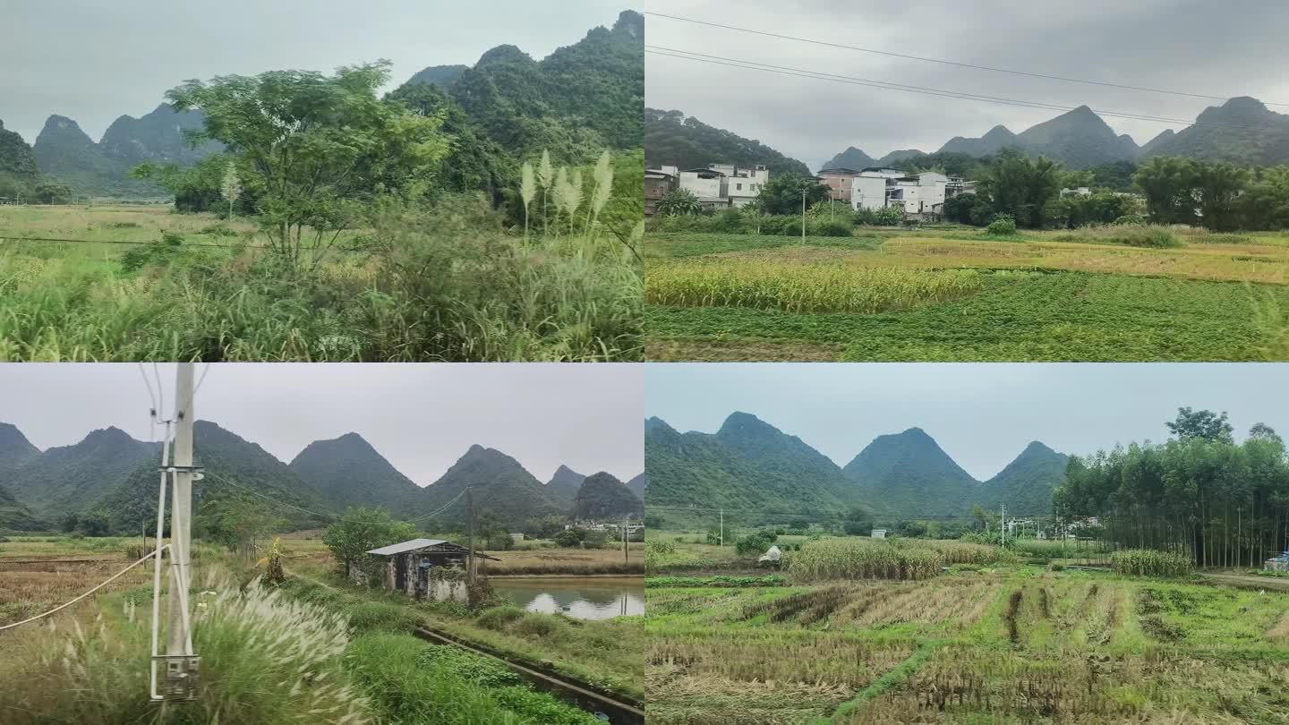 高速公路行驶高铁窗外风景高速路驾驶视角