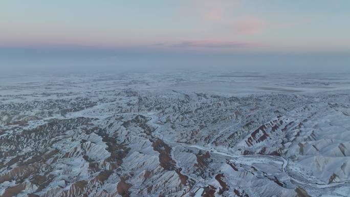 冬季雪景 张掖丹霞国家地质公园 丹霞地貌