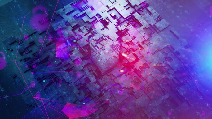 数字互联网网络安全技术概念——紫色背景挂锁周围二进制代码的抽象背景
