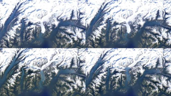 冰川退缩:哥伦比亚冰川从太空的延时旅行(1984-2022)。