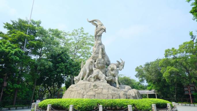 广州羊城标志 越秀公园 五羊雕塑