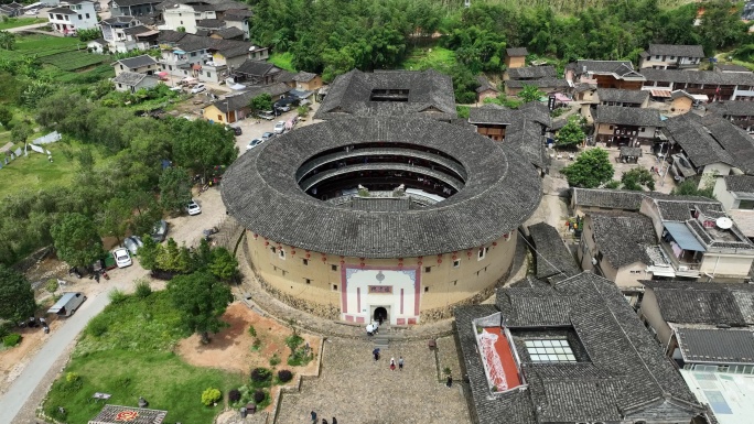 福建永定土楼_怀远楼全景航拍