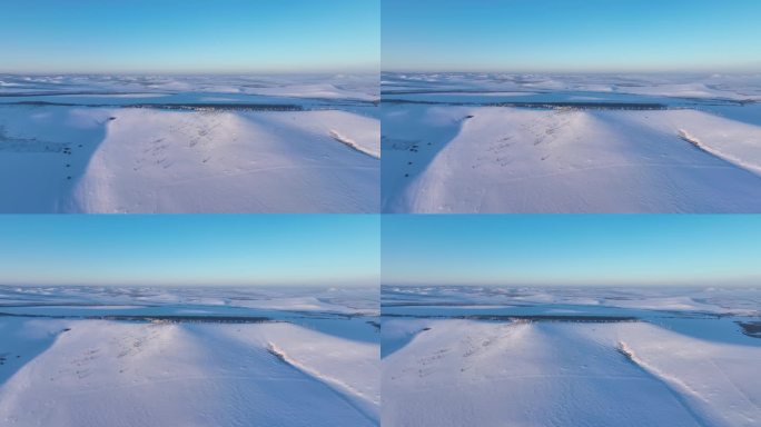 大兴安岭丘陵雪野风光