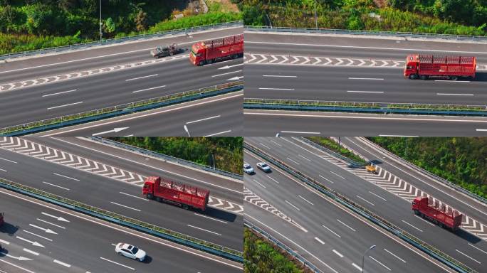 空货车公路上高速行驶