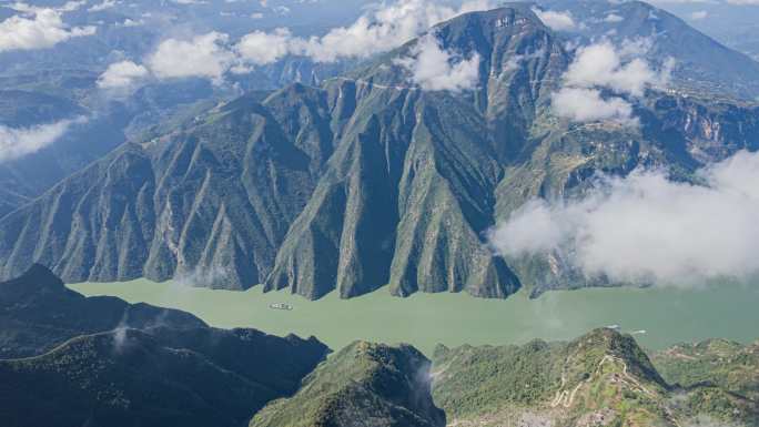 8K长江三峡巫峡神女峰峡谷山河延时