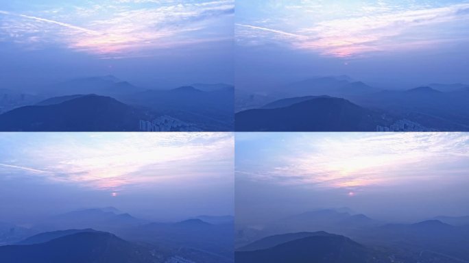 无音频：枣庄新城巨山远眺太阳升起延时摄影