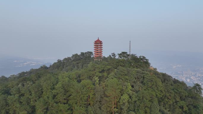 航拍缙云山香炉峰