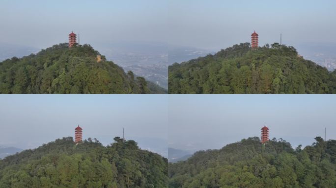 航拍缙云山香炉峰