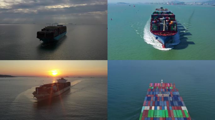 集装箱货轮 港口贸易 船运  航运公司