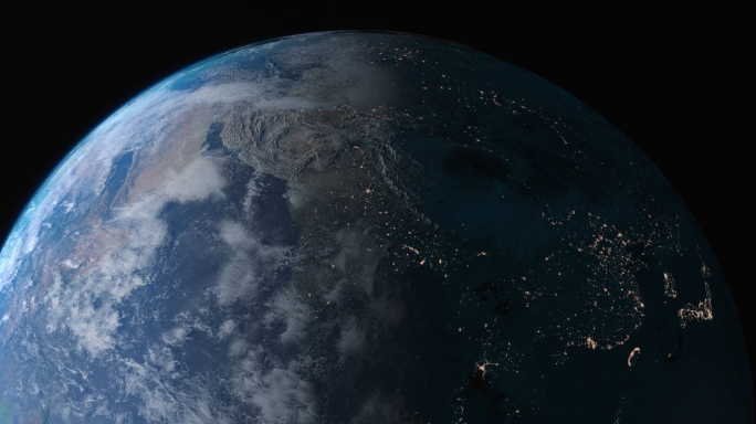 4K写实地球 自转 公转 无缝循环