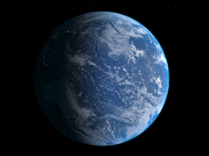 4K写实地球 自转 公转 无缝循环