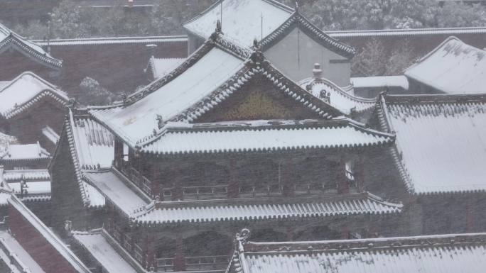 沈阳故宫雪景航拍素材