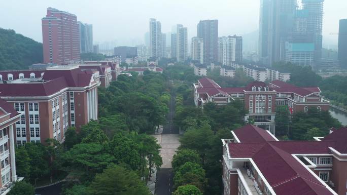 校园航拍 大学 学校 深职大 深圳 校园