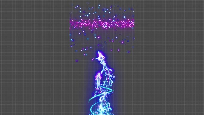 自制紫龙上升粒子3D游戏特效-属性框特效