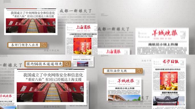 网页报纸展示AE模版