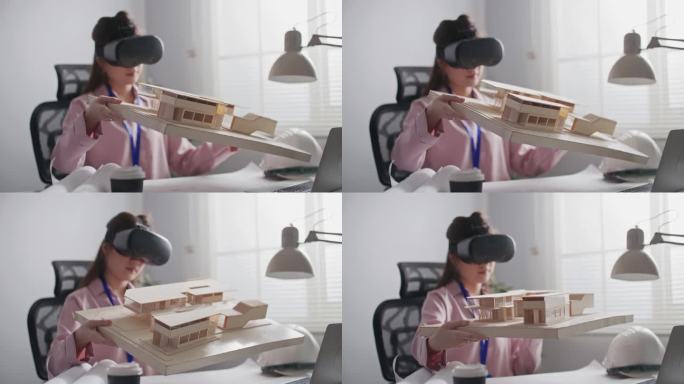亚洲建筑师在她的样房项目中使用虚拟现实模拟器