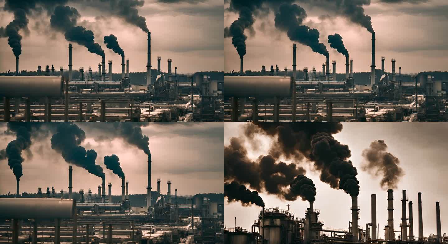 (原创)环境污染 烟囱冒烟 化工厂