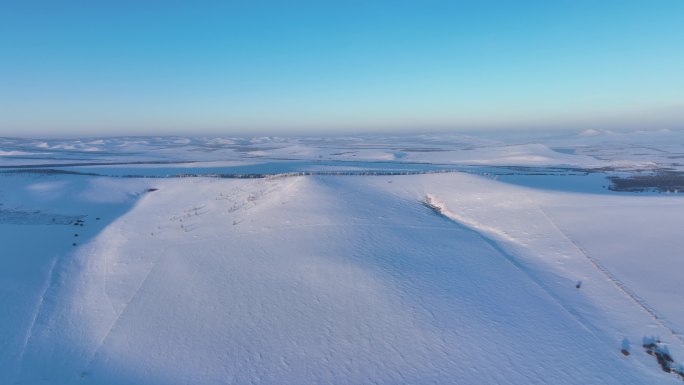 内蒙古冬季丘陵雪原风光