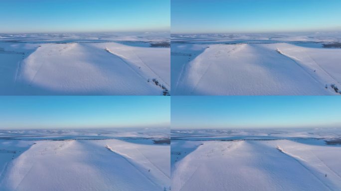 内蒙古冬季丘陵雪原风光