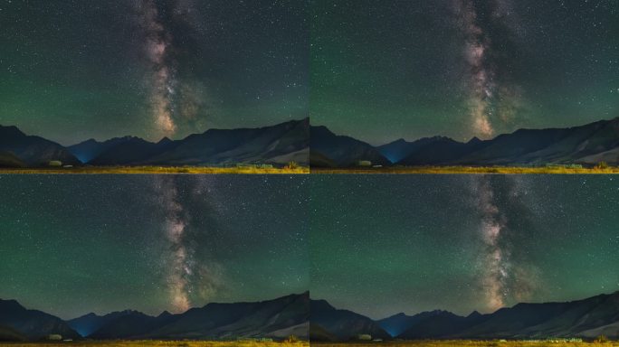 新疆夏塔古道国家森林公园银河星空延时视频