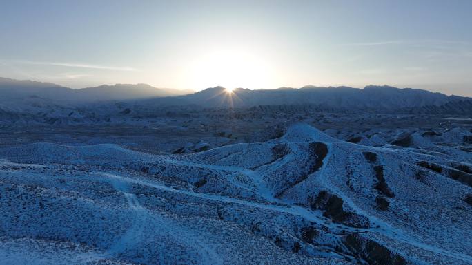 冬季雪景 张掖丹霞国家地质公园 丹霞地貌