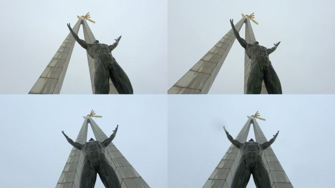 长春文化广场小雨