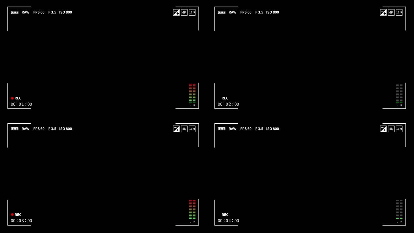 5分钟摄像机REC录像边框拍摄取景框