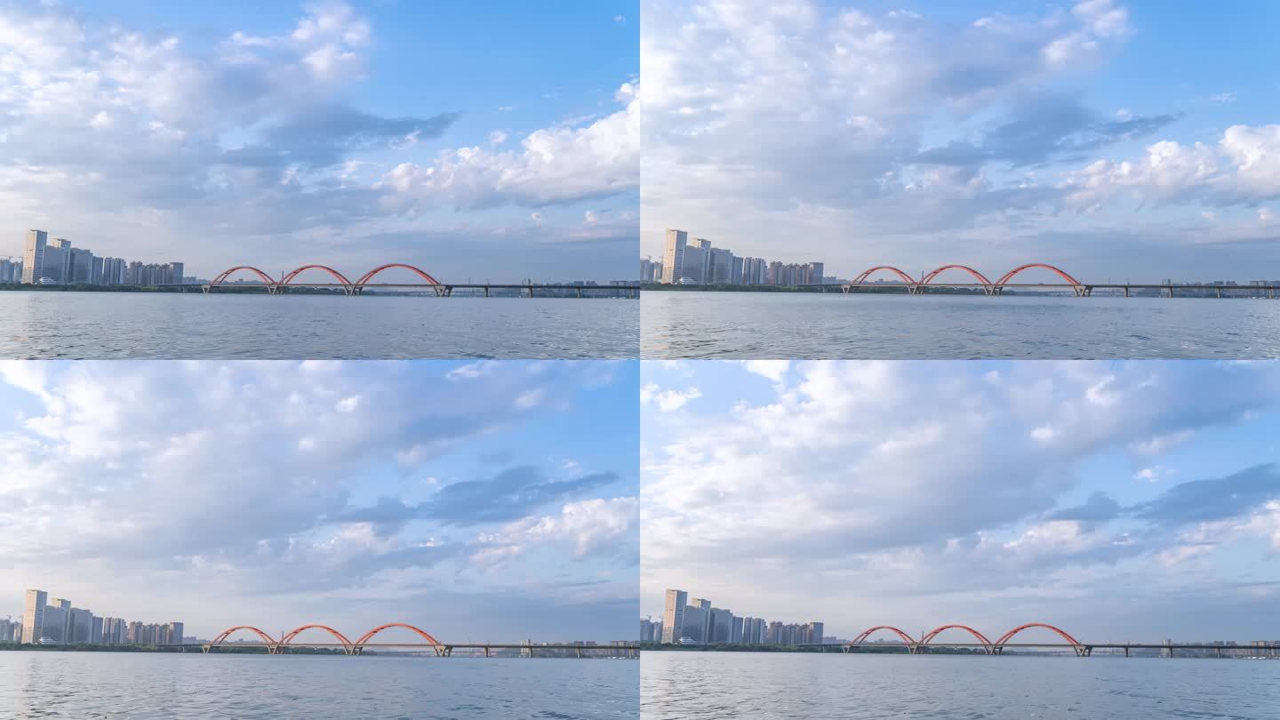 长沙浏阳河大桥延时风光摄影